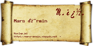 Mars Ármin névjegykártya